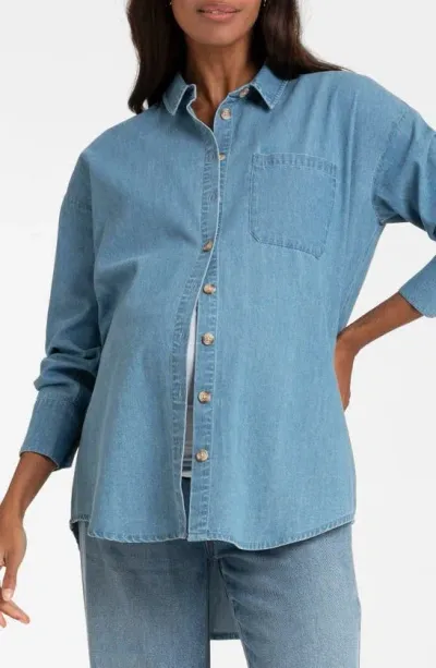 Seraphine Denim Maternity Button-up Shirt