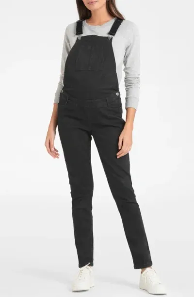 Seraphine Women's Denim Maternity Overalls In Black