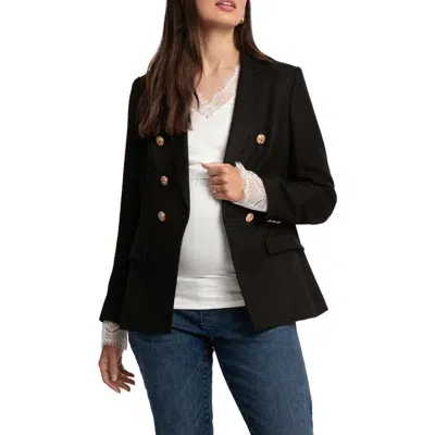 Seraphine Tweed Maternity Blazer In Black