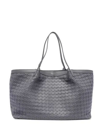 Serapian Secret Mosaico Leather Tote Bag In Grey