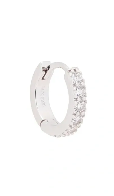 Serge De Nimes Zirconia Hoop Earring In Silver