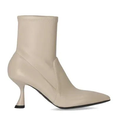 Sergio Levantesi Junny Cream Heeled Ankle Boot In Neutrals