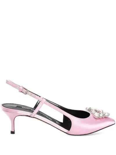 Sergio Rossi 50mm Sr. Godiva Pumps In Pink