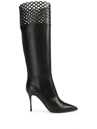 Sergio Rossi 90mm Mermaid Boots In Black