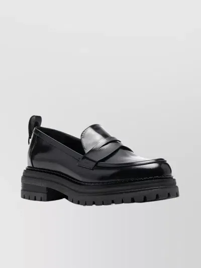 Sergio Rossi Oversize Sole Loafers In Negro