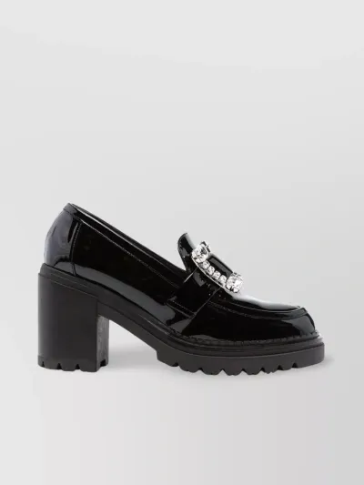 Sergio Rossi Prince 85mm Leather Loafers In Black