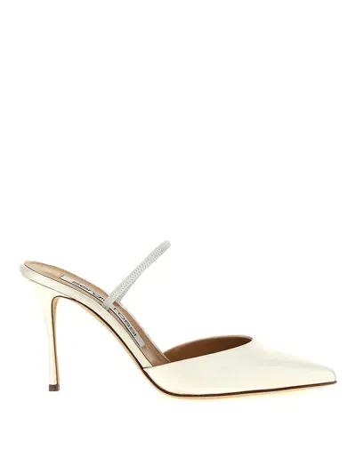 Sergio Rossi Godiva Bridal Pointed Toe Pumps In White