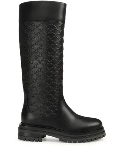 Sergio Rossi Mermaid 3d Stiefel Mit Runder Kappe In Schwarz