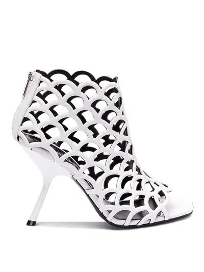 Sergio Rossi Sr Mermaid 100mm Leather Sandals In White