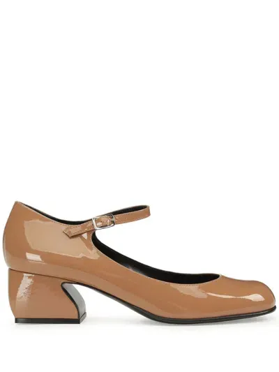 Sergio Rossi Si Rossi 45mm Patent-finish Pumps In Brown