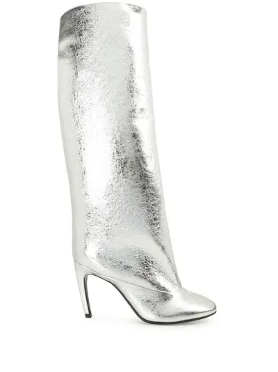 Sergio Rossi Sr Arc Boots In Silver