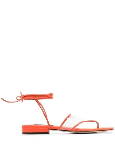 Sergio Rossi Sr Lunettes Open-toe Sandals In Orange