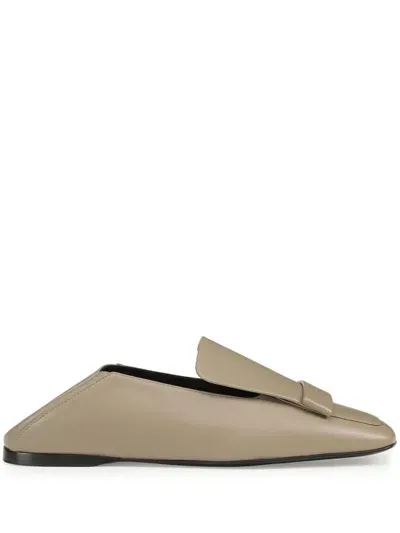 Sergio Rossi Sr1 Leather Slippers In Neutrals