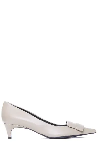 Sergio Rossi Sr1 Pointed Toe Slip In Beis