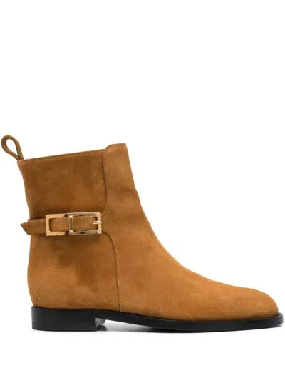 Sergio Rossi Suede Boots In Brown