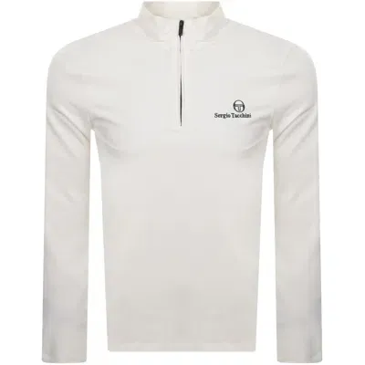 Sergio Tacchini Daytone Quarter Zip T Shirt Cream