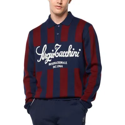 Sergio Tacchini Gioco Stripe Logo Graphic Sweater In Maritime Blue