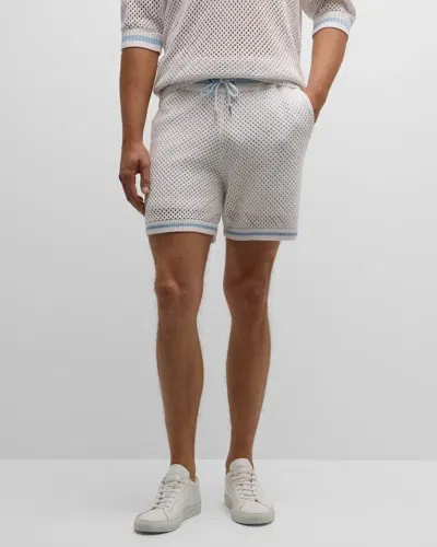 Ser.o.ya Men's Bruce Crochet Shorts In White/blue