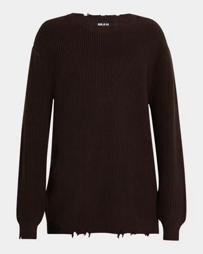 Ser.o.ya Men's Dylan Ribbed Sweater In Ash Brown