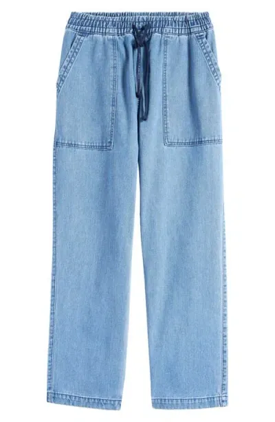 Service Works Elastic Waist Denim Chef Pants In Light Wash