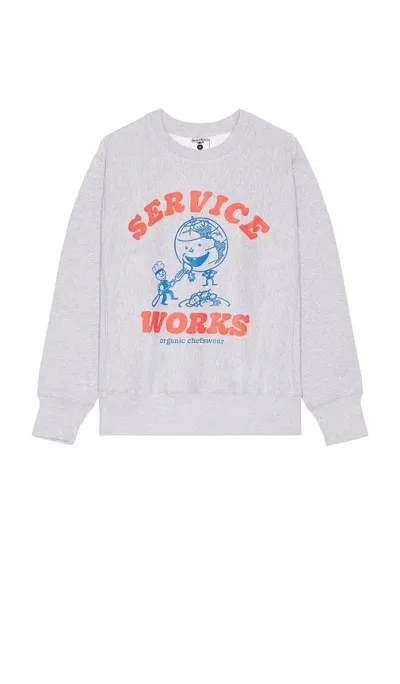 Service Works Organic Chefswear Crewneck In Marl Grey