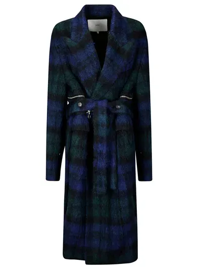 Setchu Double Zip Coat Long Tartan