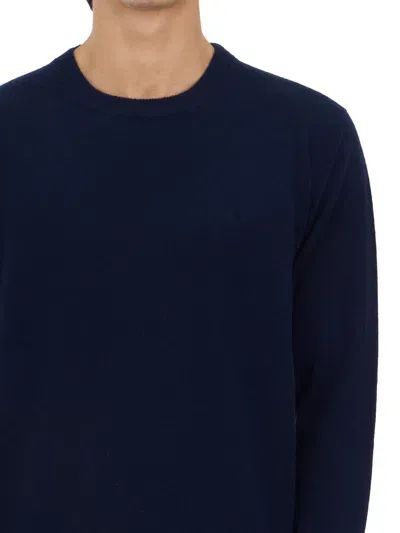 Seven Gauge Cashmere Roundneck Sweater In Blue