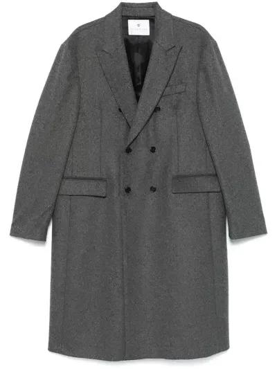 Seven Gauge Double-breasted Coat In Gray