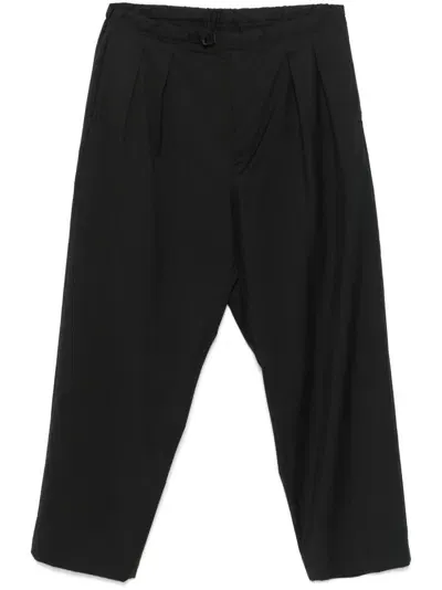 Seven Gauge Pleated Trousers In Black