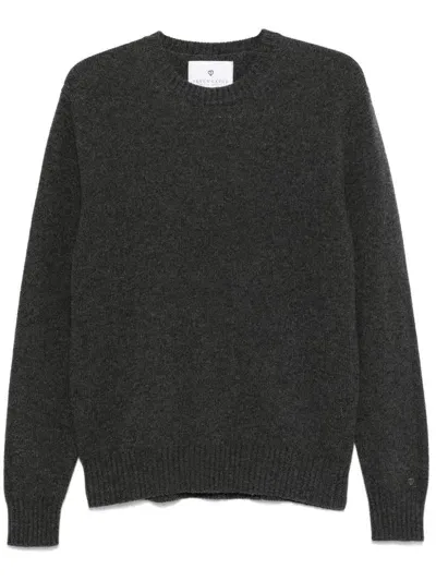 Seven Gauge Wool Crew-neck Sweater In Grey