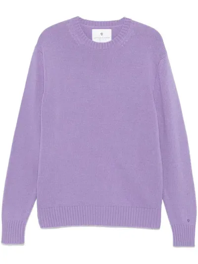 Seven Gauge Wool Crew-neck Sweater In Purple