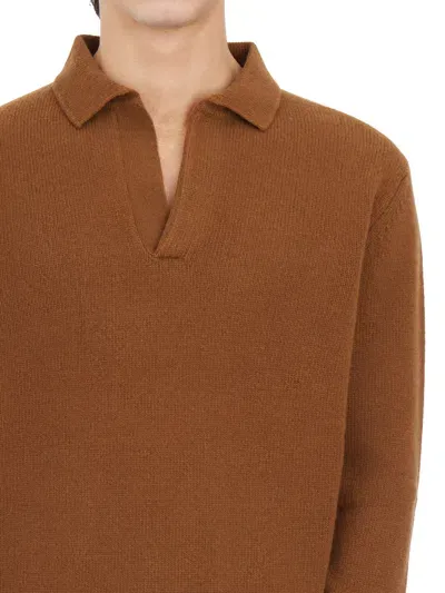 Seven Gauge Wool Polo Sweater