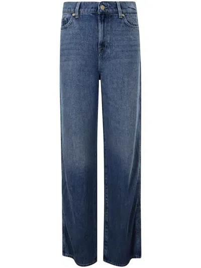 Seven Scout Wide Leg Denim Jeans In Blue