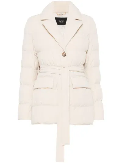 Seventy Belted Puffer Jacket In Neutrals