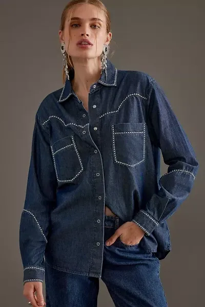 Seventy + Mochi Ray Denim Shirt In Blue