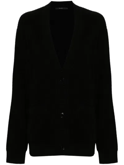 Seventy Ribbed-knit Cardigan In Black