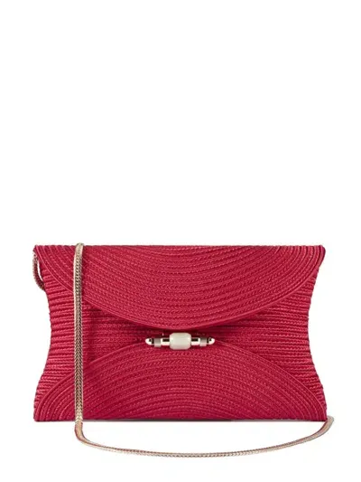 Shanghai Tang Braided Clutch Bag In Red