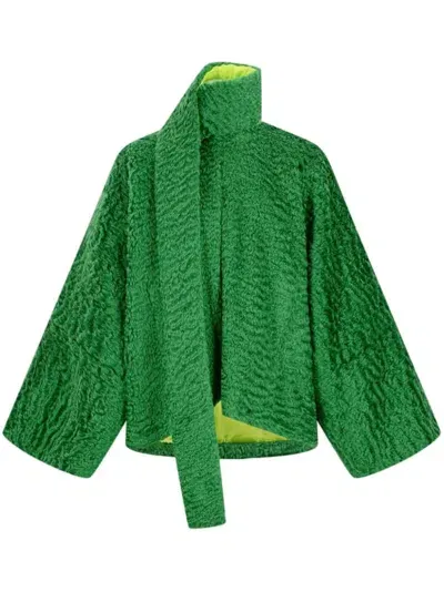 Shanghai Tang Cropped Jacket In Green