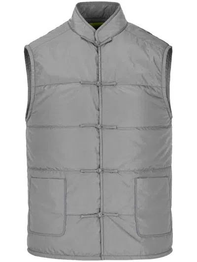 Shanghai Tang Quilted Buttoned Vest In Grey