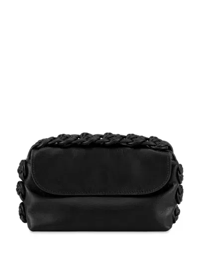 Shanghai Tang Rose Knot Clutch Bag In Black