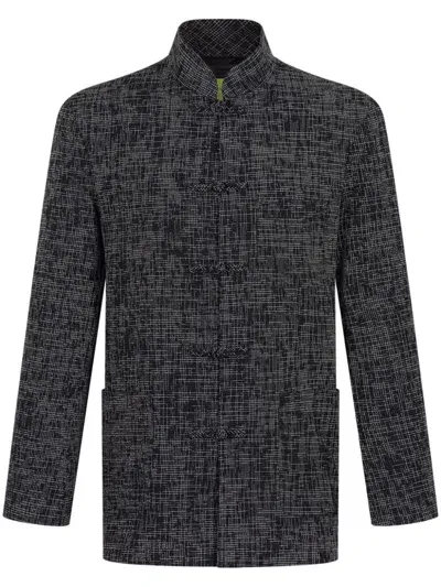 Shanghai Tang Textured Tang Suit Jacket In Black