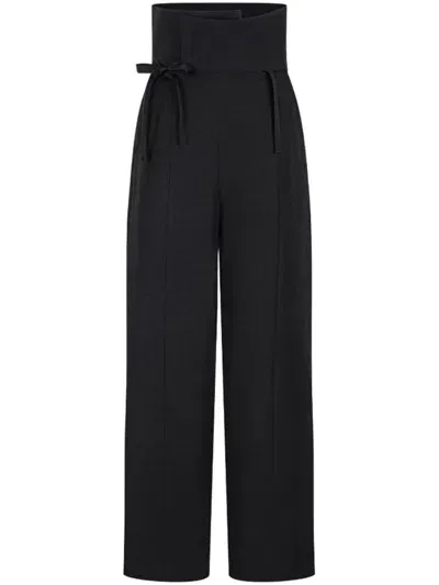 Shanghai Tang Wool Wrap Trousers In Black