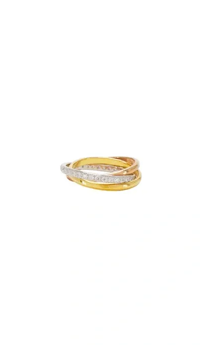 Shashi Vera Pave Ring In Three Toned