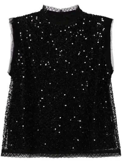 Shiatzy Chen Libre Collection Sequin Top In Black