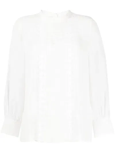 Shiatzy Chen Mulberry Silk Lace-appliqué Shirt In White