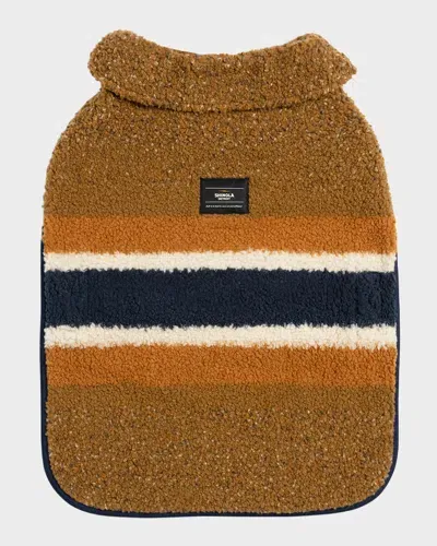 Shinola Striped Sherpa Pet Coat In Brown