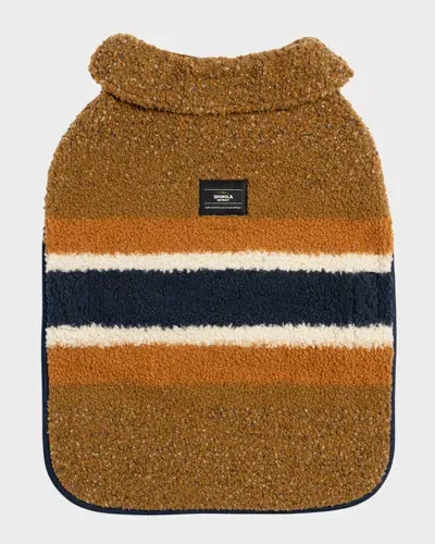 Shinola Striped Sherpa Pet Coat In Brown