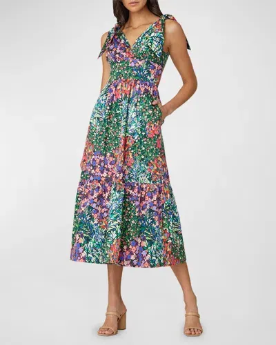 Shoshanna Felda Floral-print Empire Midi Dress In Multi