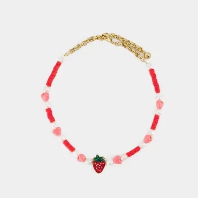 Shourouk Strawberry Necklace In Red