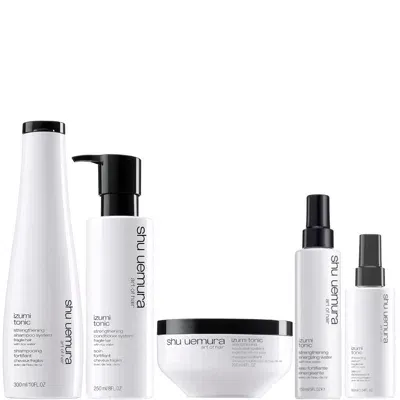 Shu Uemura Art Of Hair Izumi Tonic Rice Water Shampoo, Conditioner, Hair Mask, Serum And Tonic Water Routine In White